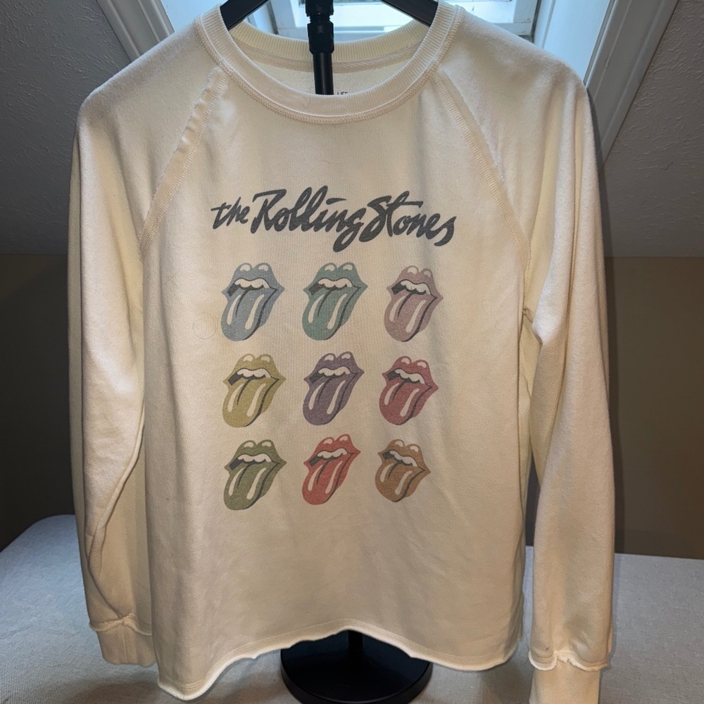 The Rolling Stones Pastel Tongue Ladies Sweatshirt Size Small